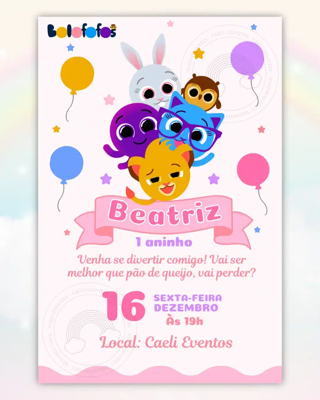 Convite Bolofofos Menina 2