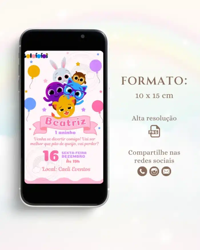 Convite Bolofofos Menina 2
