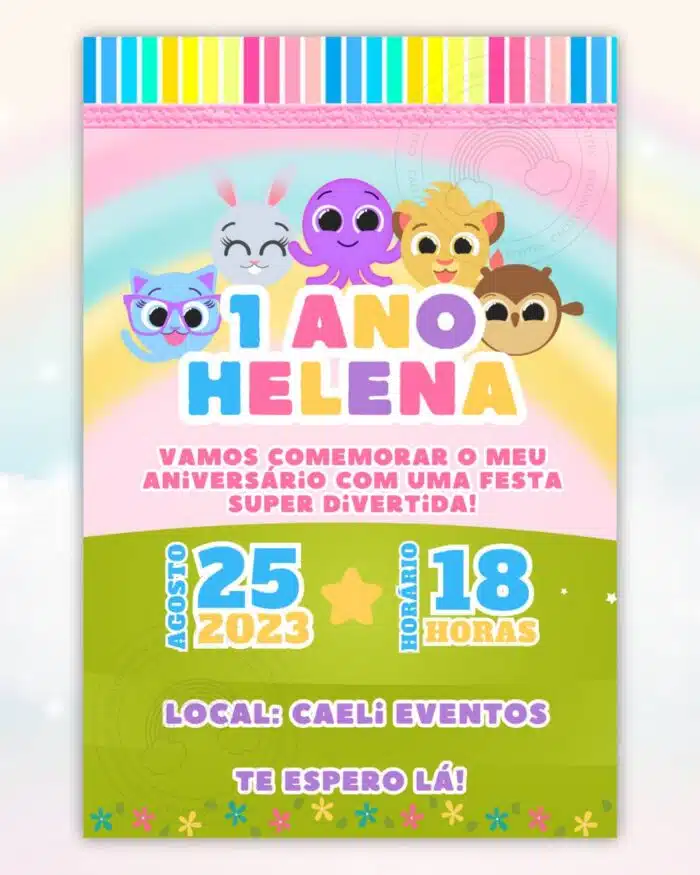 Convite Bolofofos Menina 3
