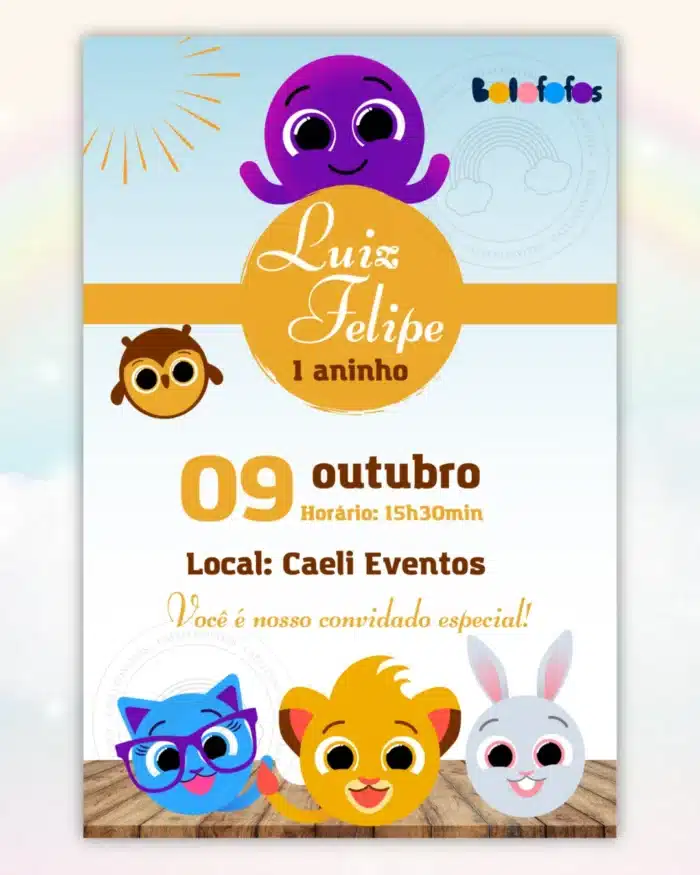 Convite Bolofofos Menino 2