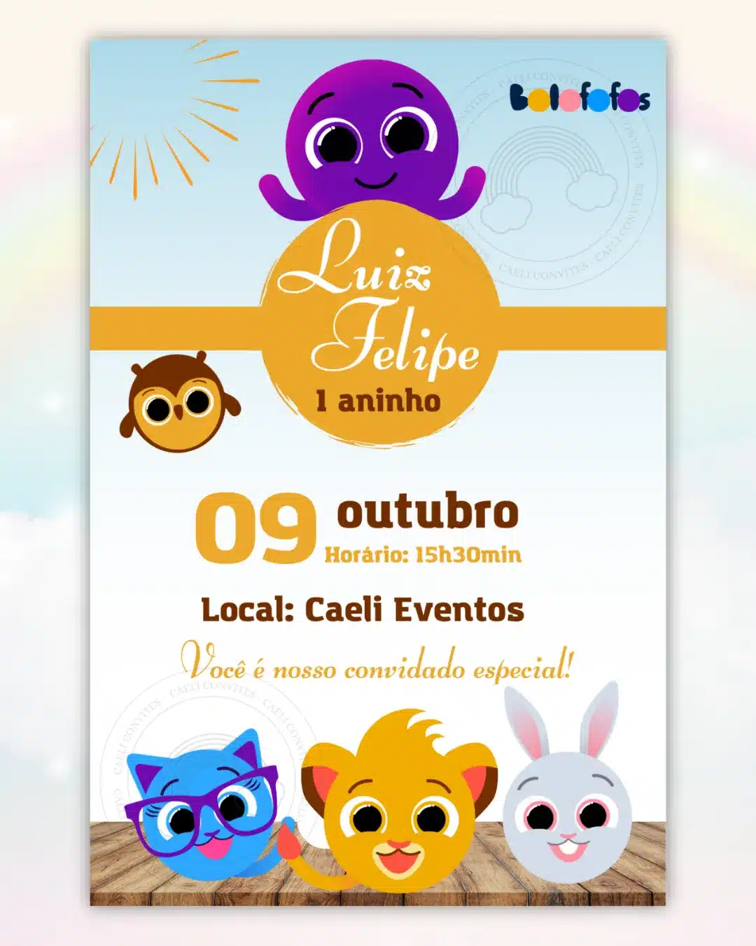 Convite Bolofofos Menino 2