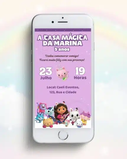 Convite Casa mágica da Gabby 3
