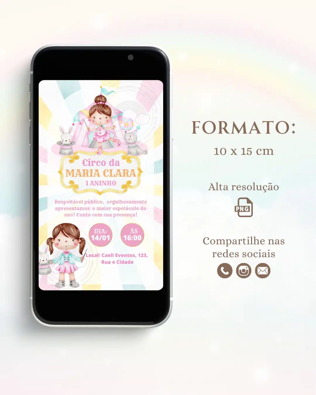 Convite Circo Rosa 2