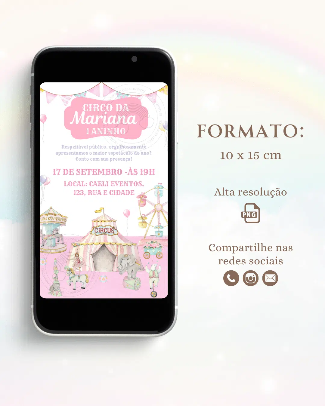Convite Circo Rosa 4