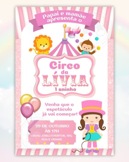 Convite Circo Rosa 5