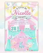 Convite Circo Rosa 7