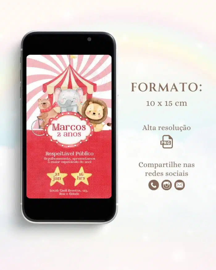 Convite Circo Vermelho 1