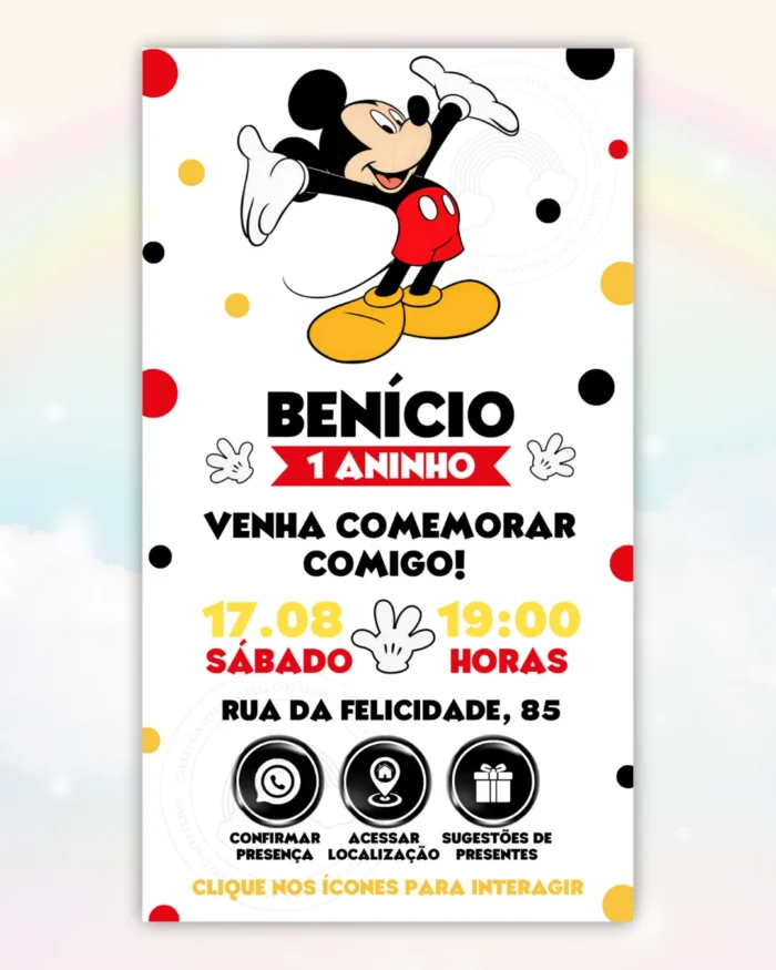 Convite Interativo Mickey