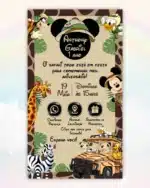 Convite Mickey Safari Interativo