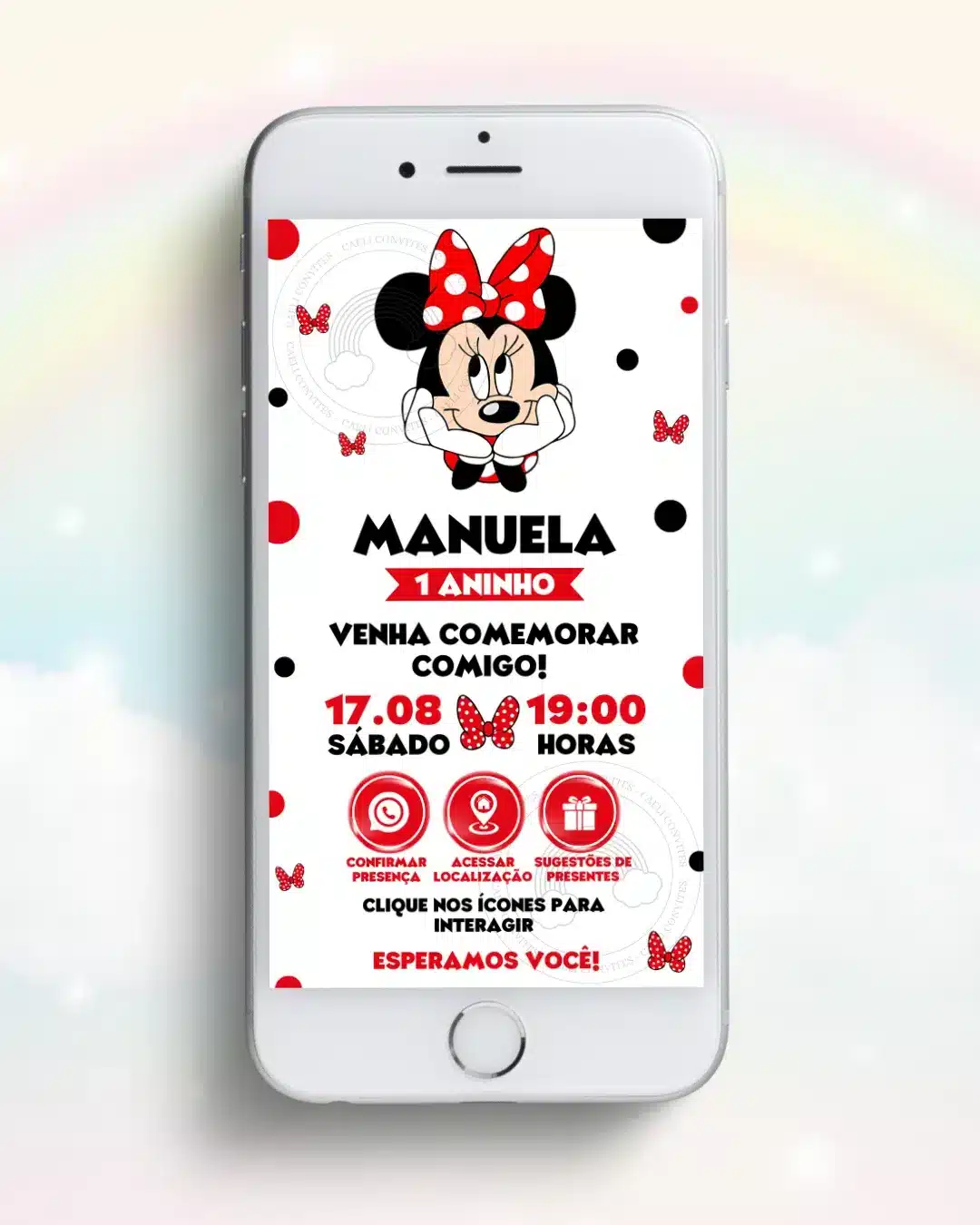 Convite Interativo Minnie Vermelha