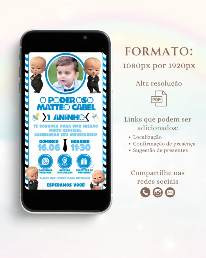 Convite Interativo Poderoso Chefinho