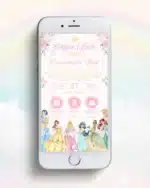 Convite Interativo Princesas da Disney Aquarela