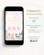 Convite Interativo Princesas da Disney Aquarela