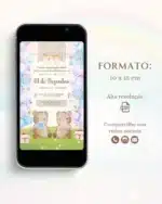 Convite Chá Revelação Azul e Lilás 1