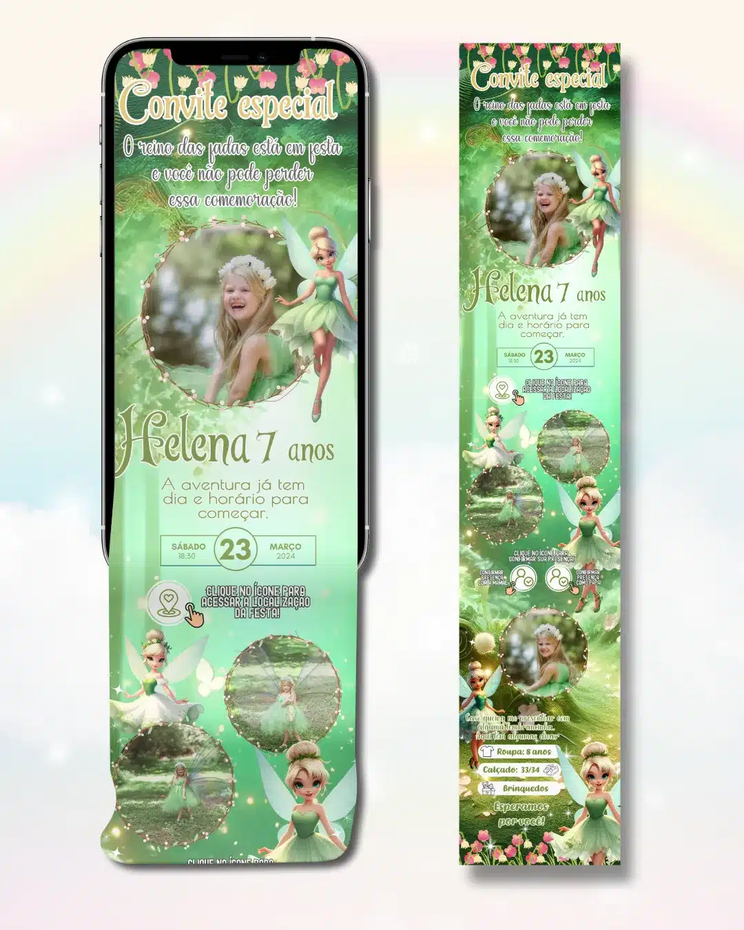 Convite Infinito Sininho Tinker Bell