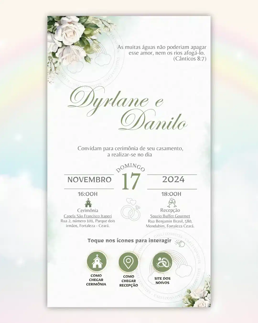 Convite Interativo de Casamento Verde 10