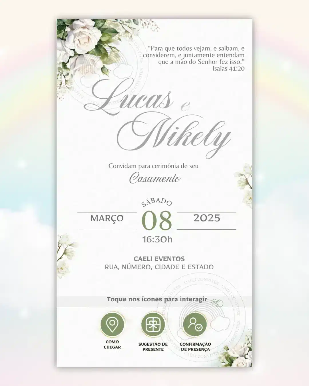 Convite Interativo de Casamento Verde 10