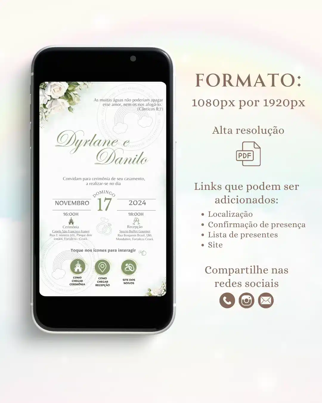 Convite Interativo de Casamento Verde 10
