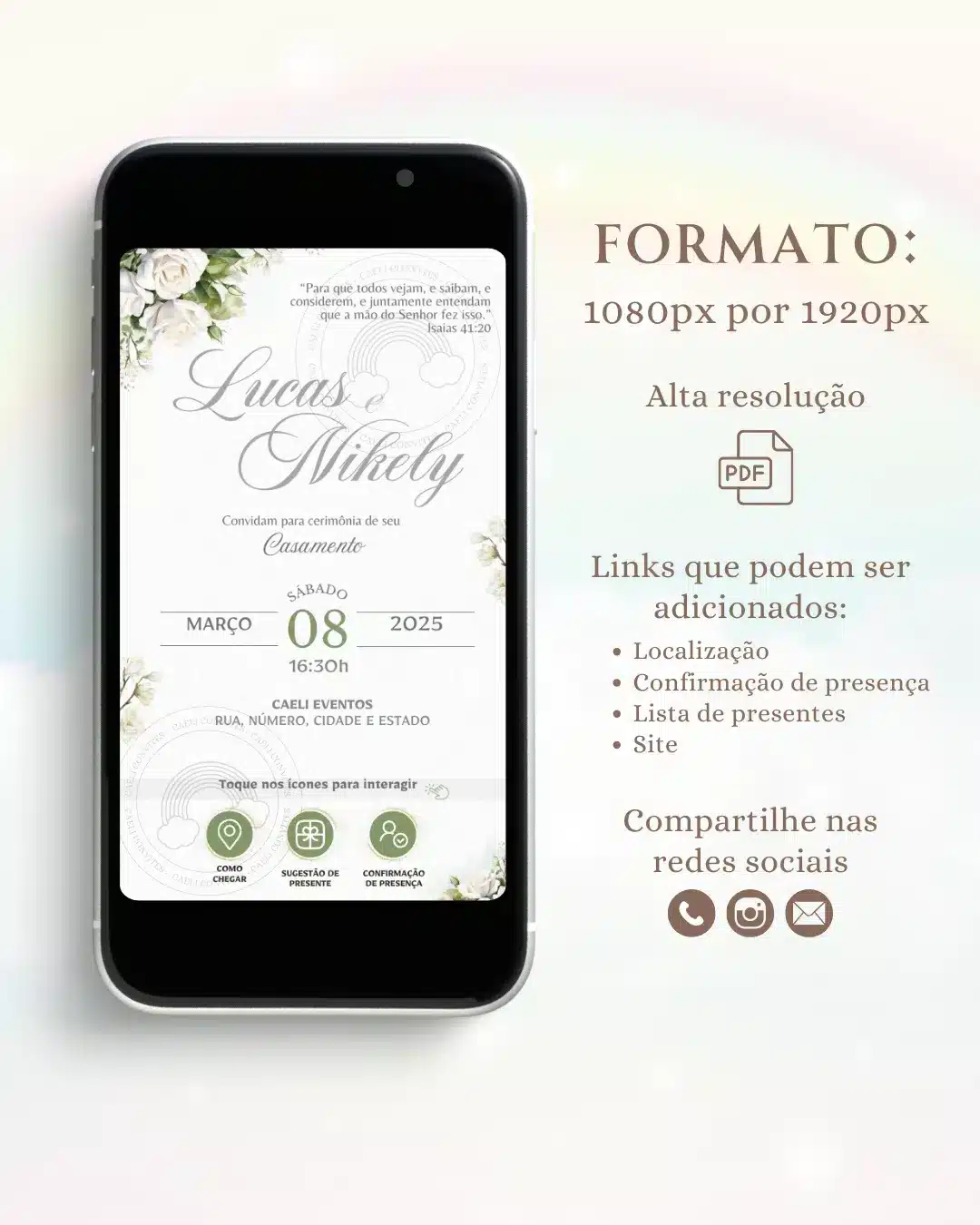 Convite Interativo de Casamento Verde 10