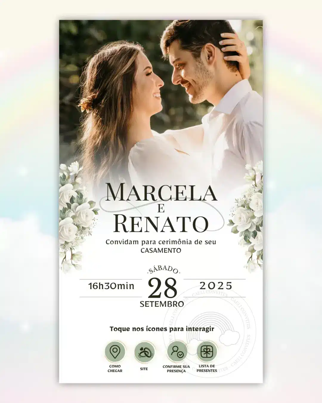 Convite Interativo de Casamento Verde 7