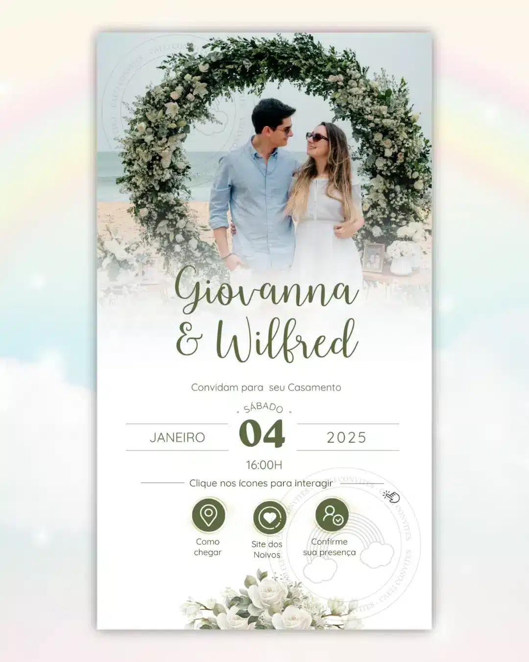Convite Interativo de Casamento Verde 8