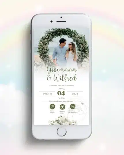 Convite Interativo de Casamento Verde 8