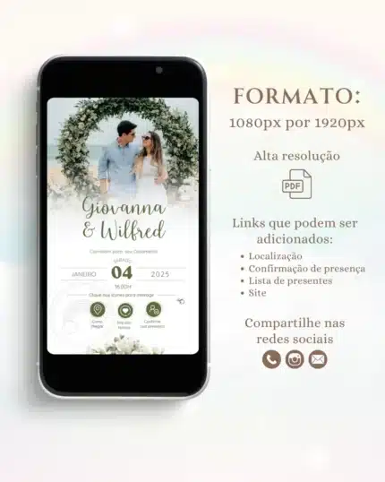 Convite Interativo de Casamento Verde 8