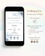 Convite de Casamento Interativo Azul 13