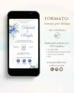 Convite de Casamento Interativo Azul 9