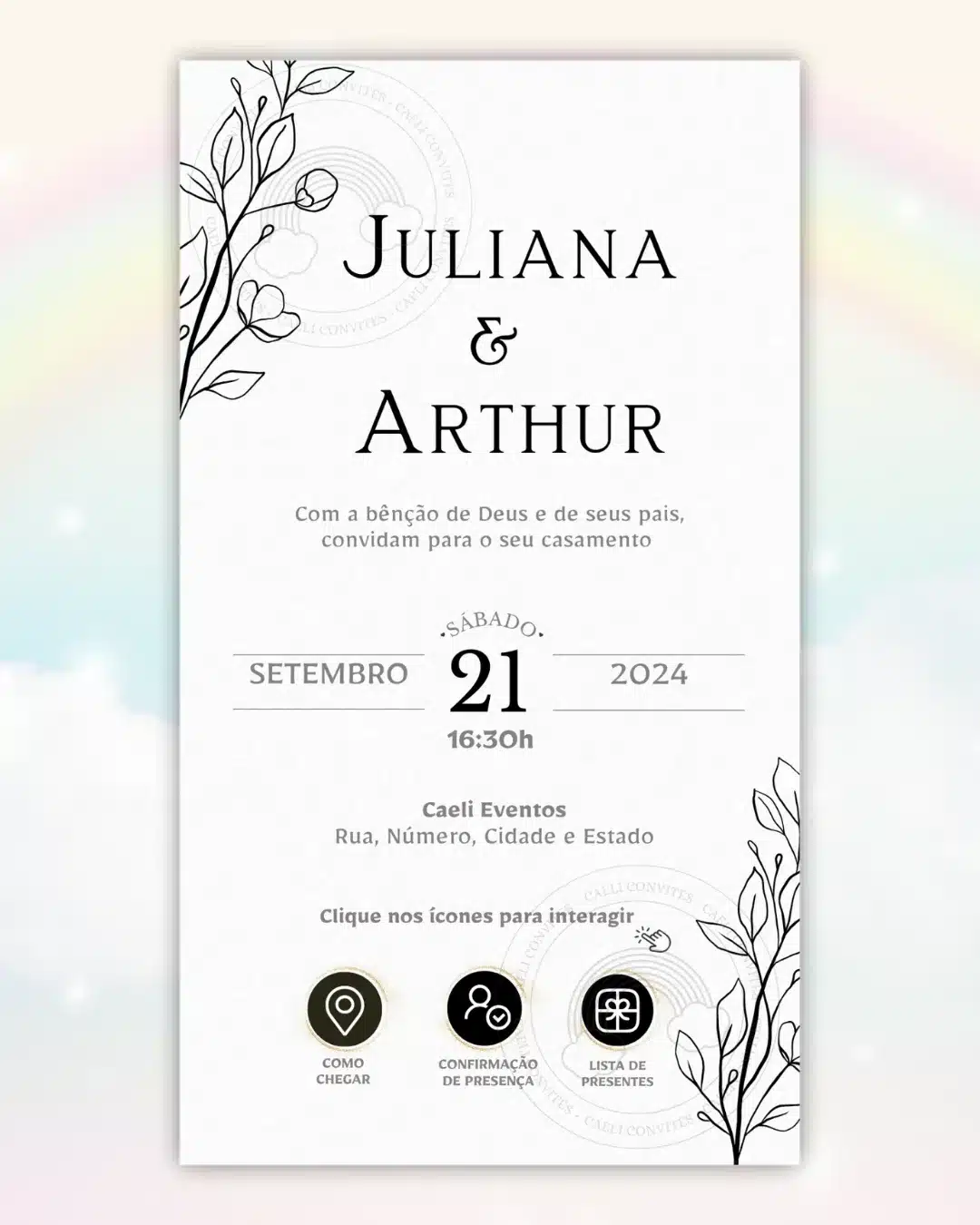 Convite de Casamento Interativo Minimalista 1