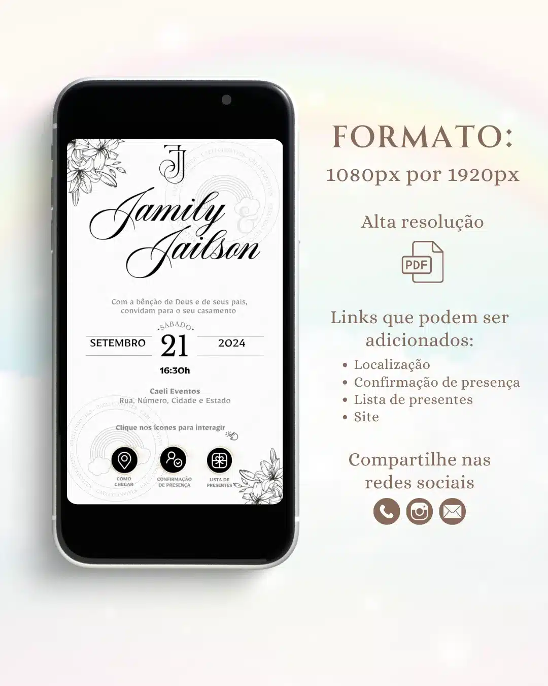 Convite de Casamento Interativo Minimalista 2