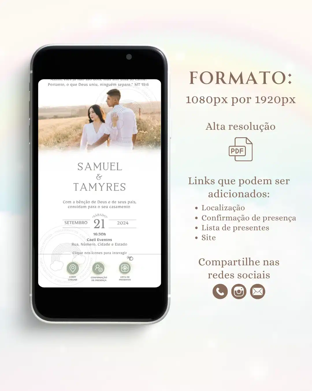 Convite de Casamento Interativo Minimalista 3