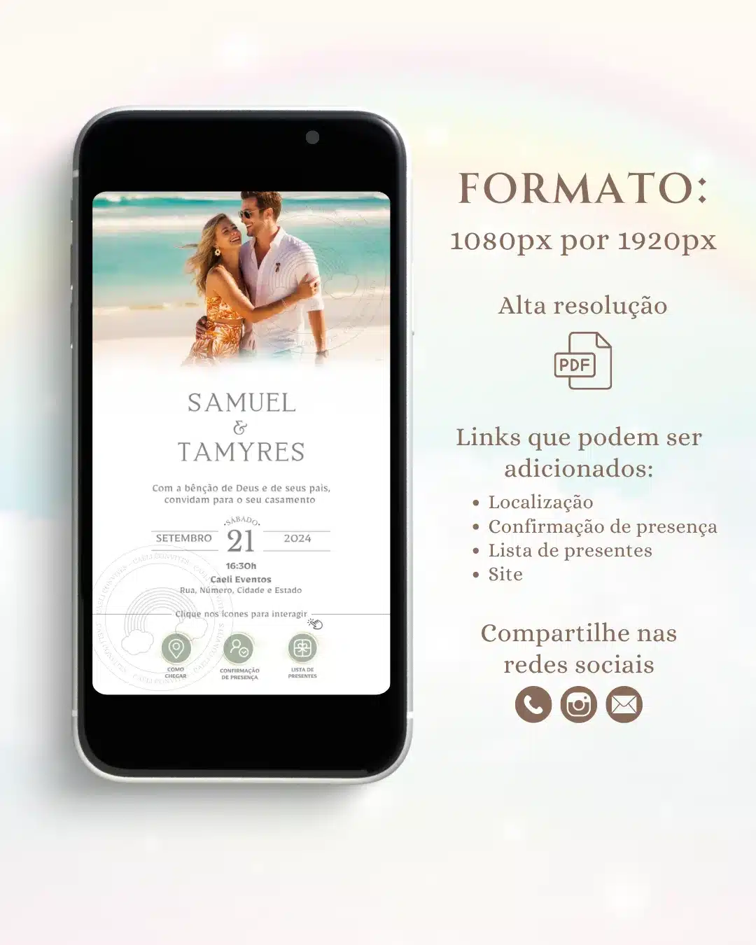 Convite de Casamento Interativo Minimalista 5