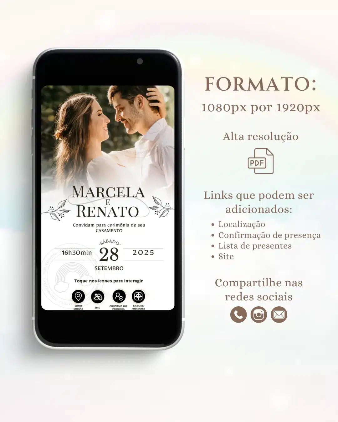 Convite de Casamento Interativo Minimalista 7