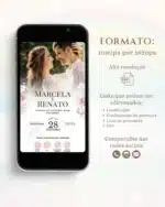 Convite de Casamento Interativo Rosa 5