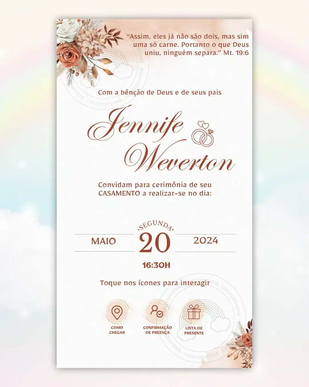 Convite de Casamento Interativo Terracota 1