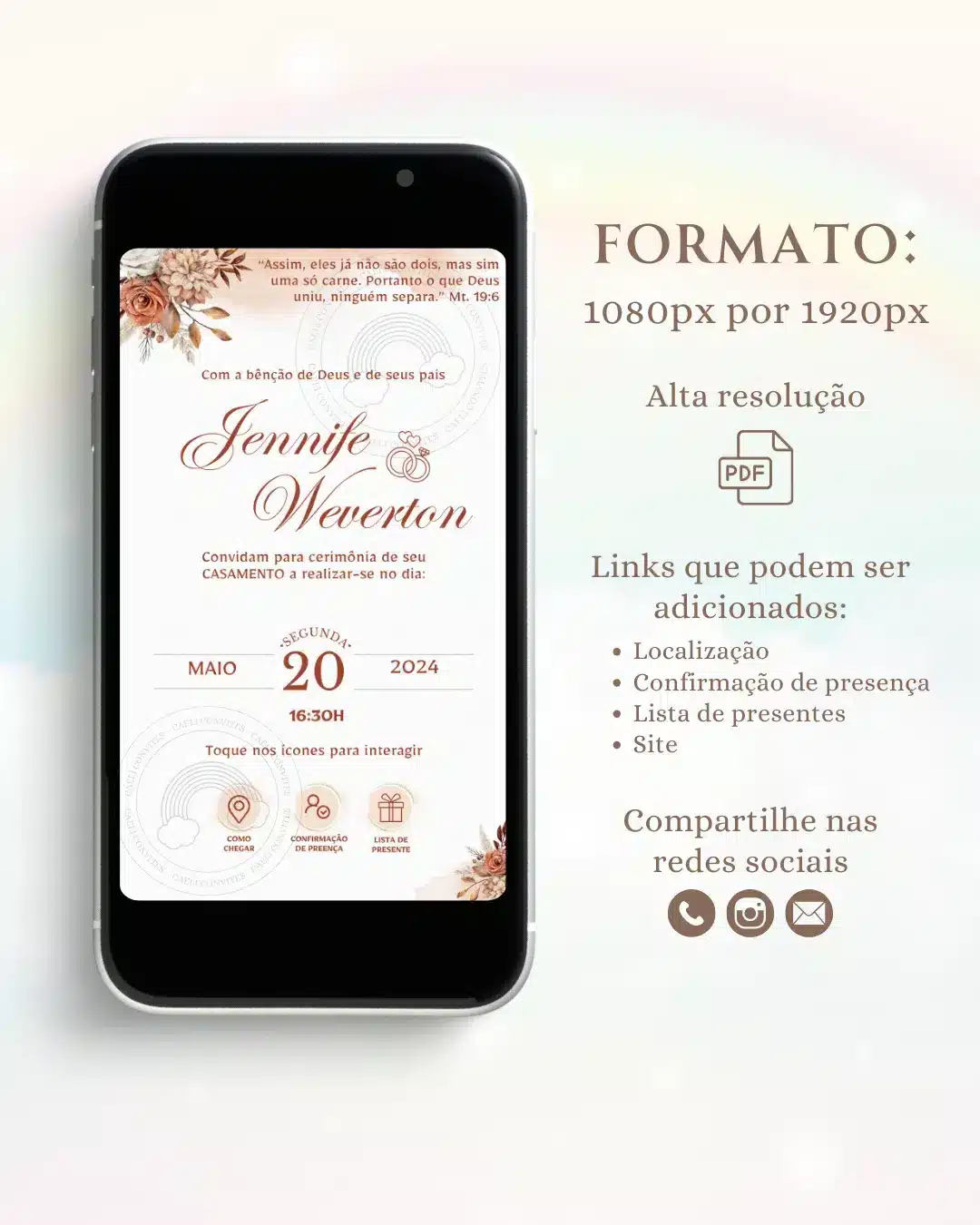 Convite de Casamento Interativo Terracota 1