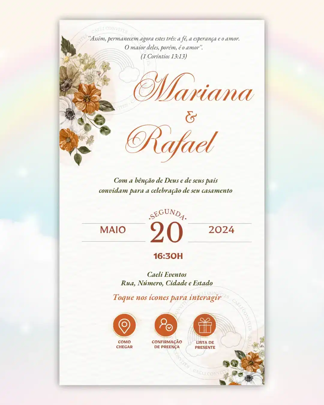 Convite de Casamento Interativo Terracota 2