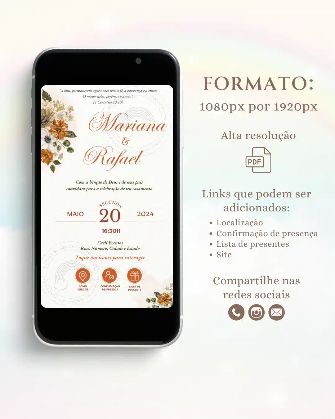 Convite de Casamento Interativo Terracota 2