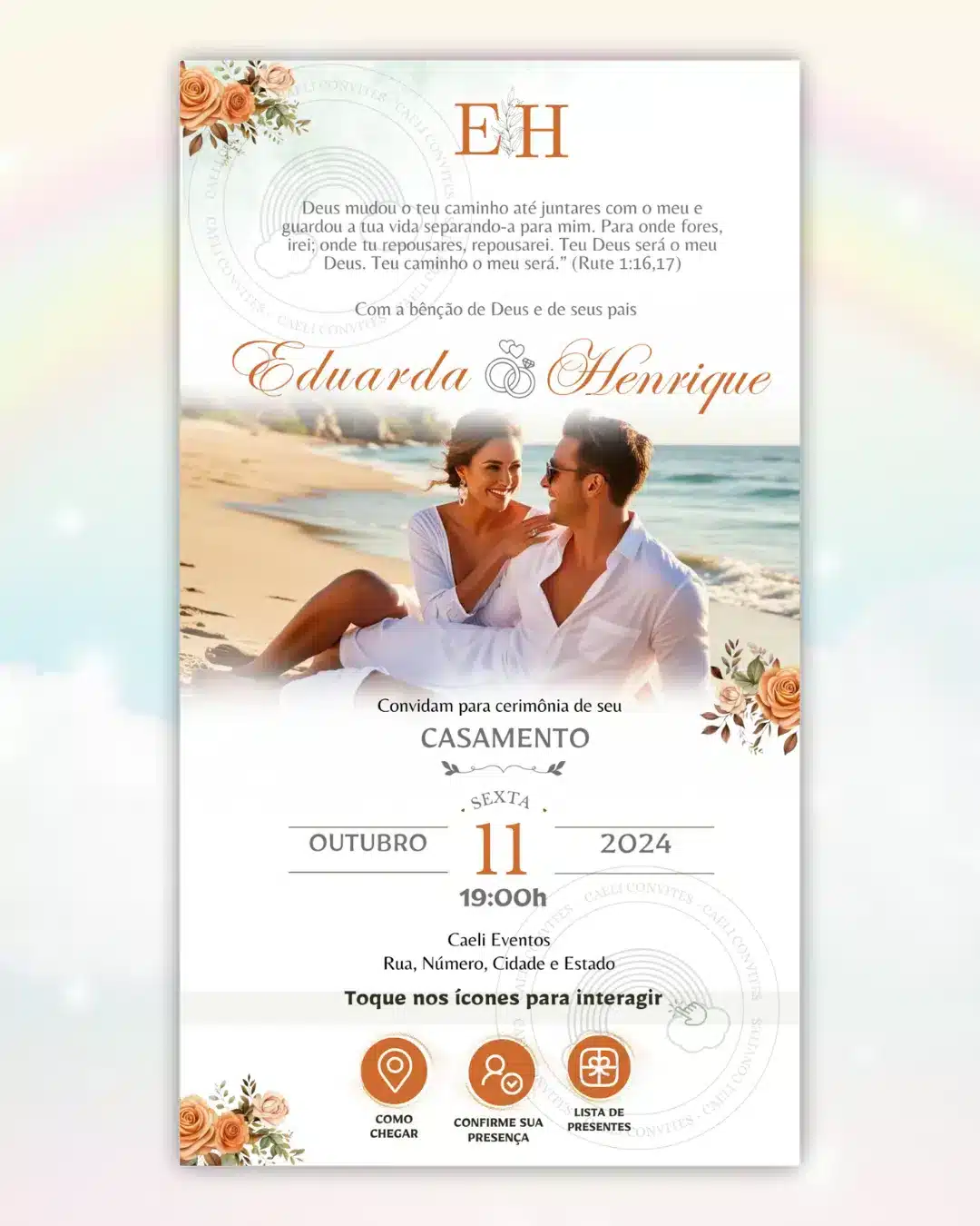 Convite de Casamento Interativo Terracota 4