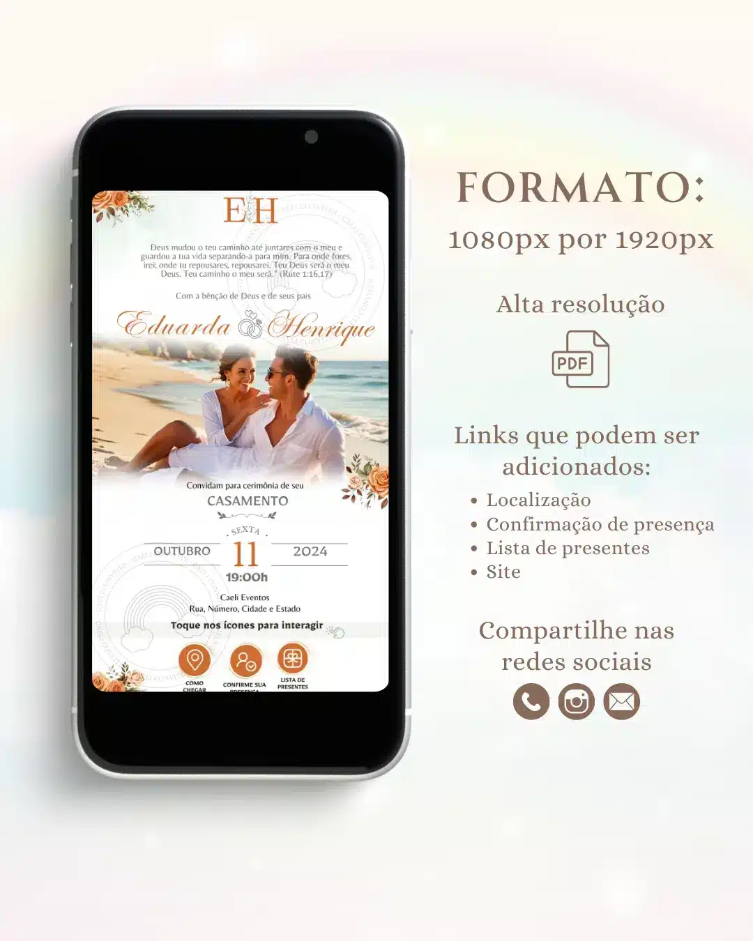 Convite de Casamento Interativo Terracota 4