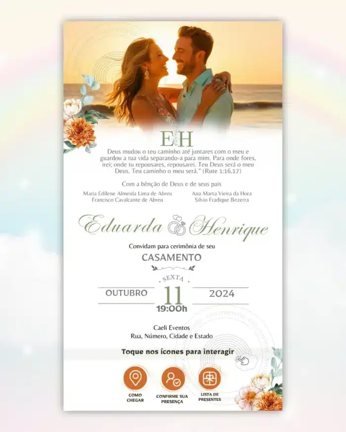 Convite de Casamento Interativo Terracota 5