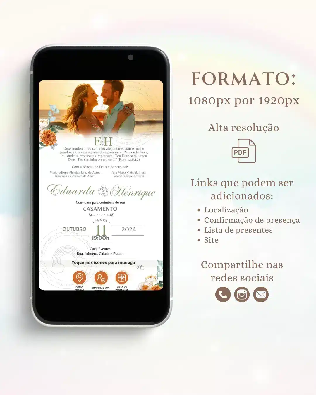 Convite de Casamento Interativo Terracota 5