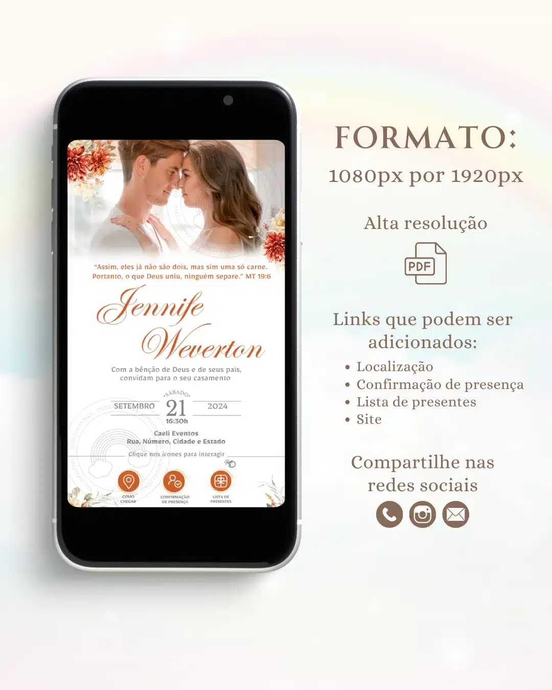 Convite de Casamento Interativo Terracota 6