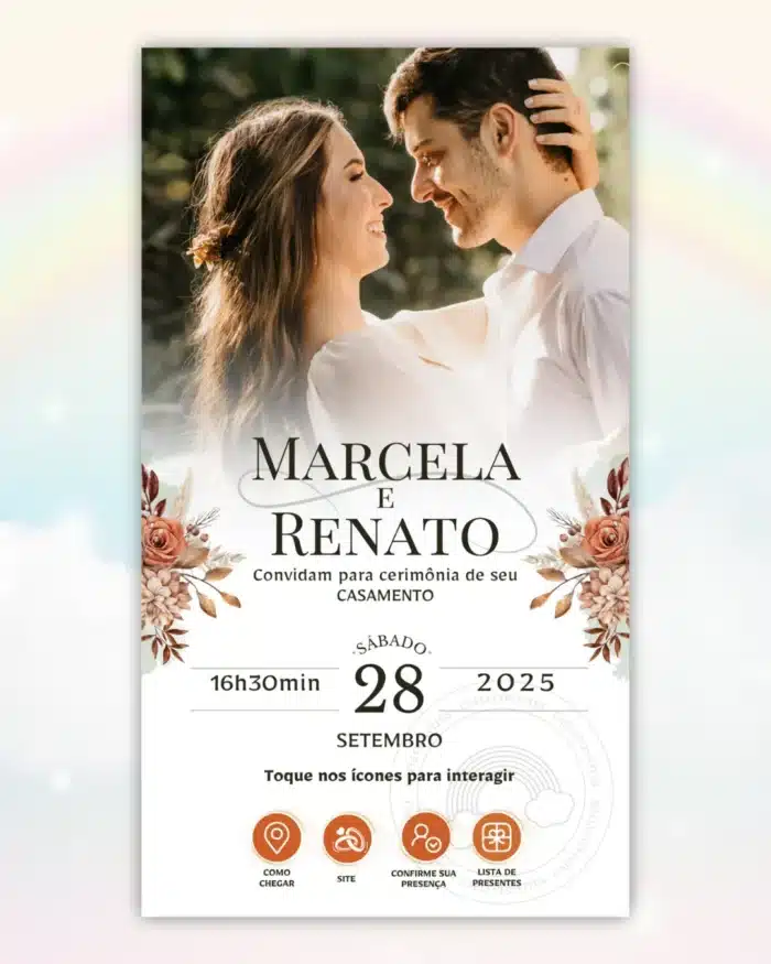 Convite de Casamento Interativo Terracota 7