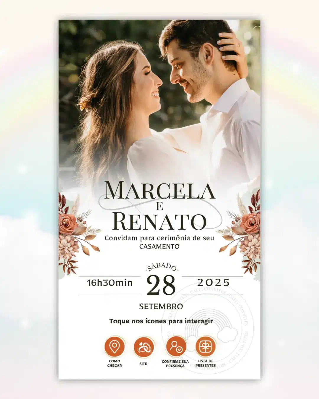 Convite de Casamento Interativo Terracota 7