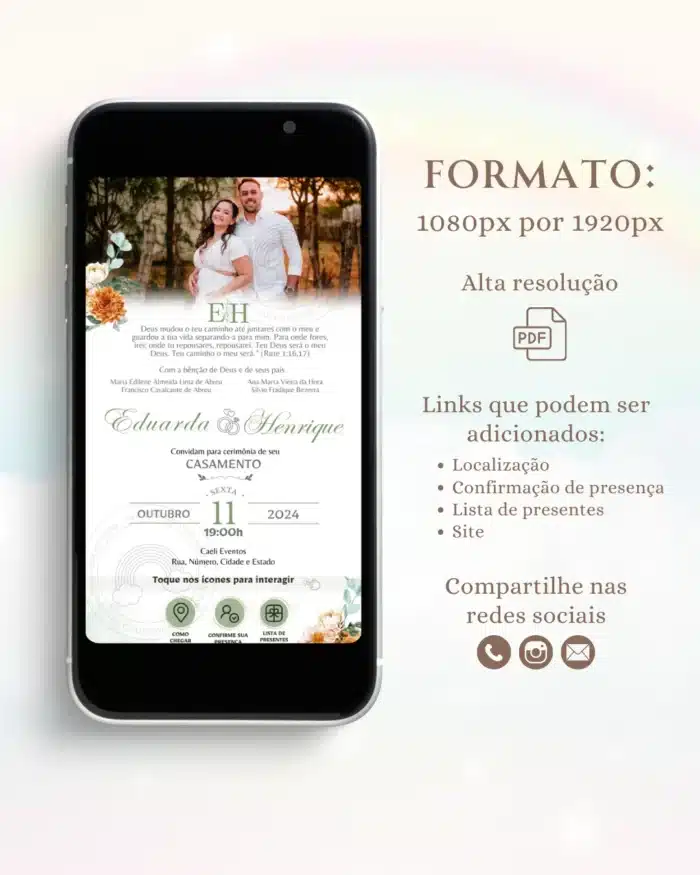 Convite de Casamento Interativo Terracota 8