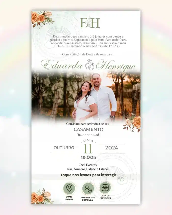 Convite de Casamento Interativo Terracota 9