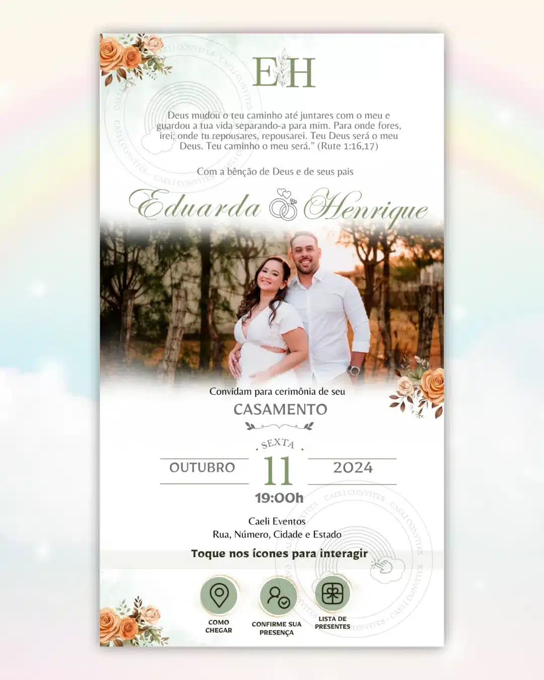 Convite de Casamento Interativo Terracota 9