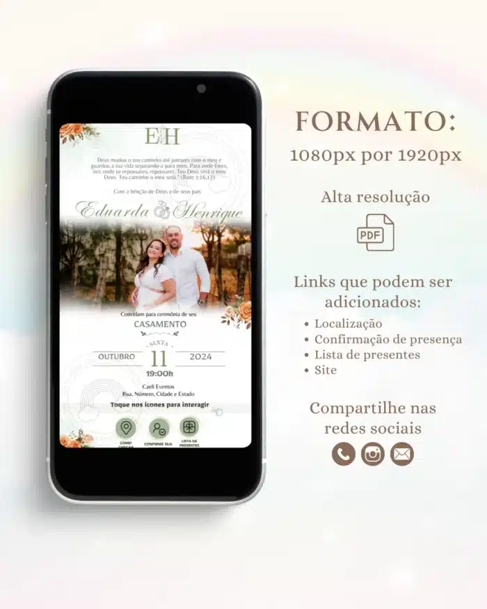 Convite de Casamento Interativo Terracota 9